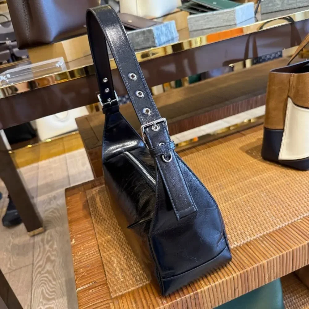 Tory Burch Rory Glazed Shoulder Bag 182691 $450 Black